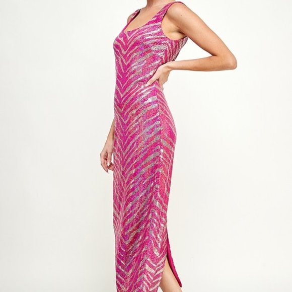 Pink Sequin Dress- 1 LEFT❗️ - Picture 3 of 11